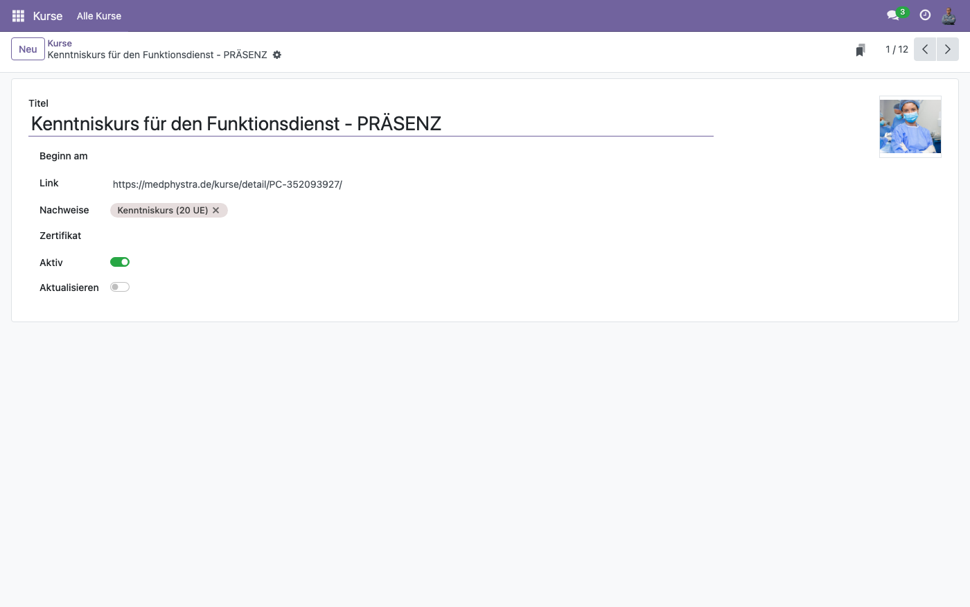 Kurse & automatische Empfehlungen