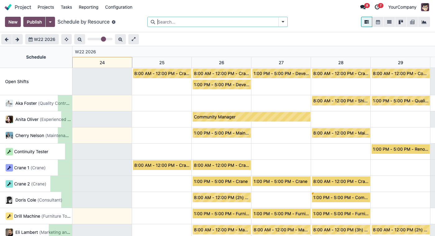 Planning Gantt-Ansicht