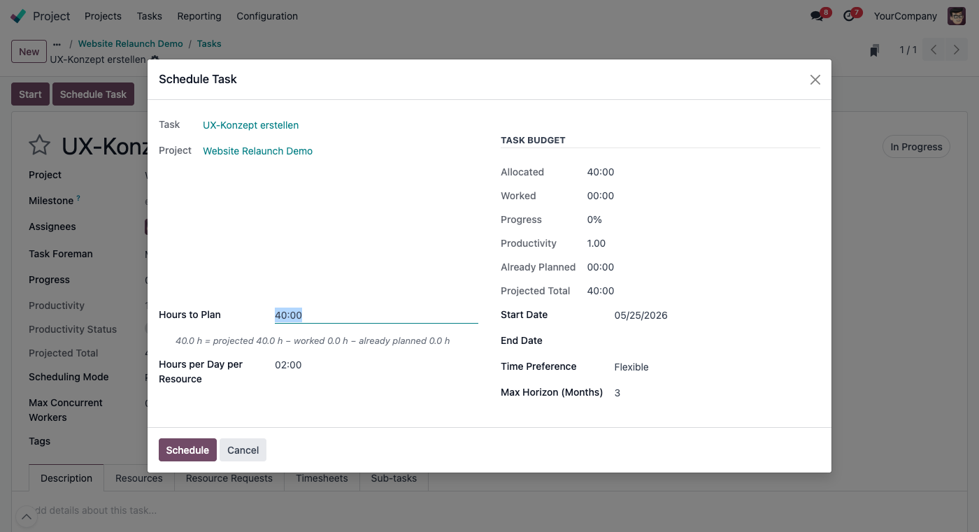 Schedule Task Wizard