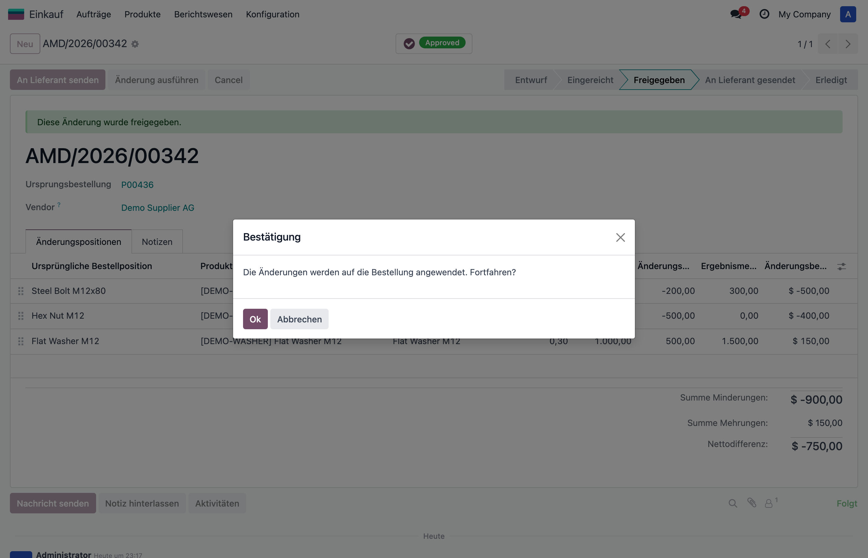 Execution Confirmation Dialog