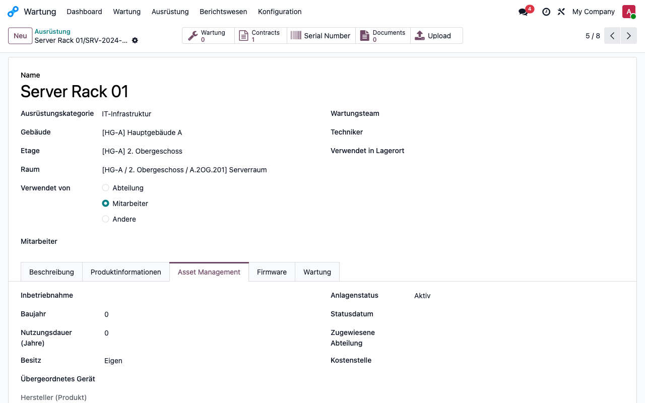 Asset Management Tab