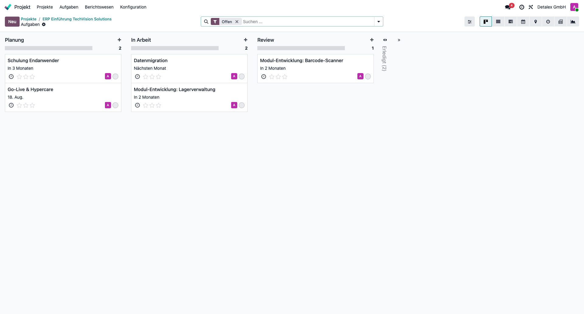 Aufgaben Kanban